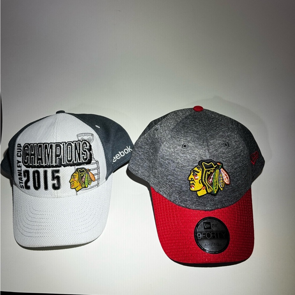 Chicago BlackHawks Reebok/NewEra, OSFA Adjustable, Red, Grey and White